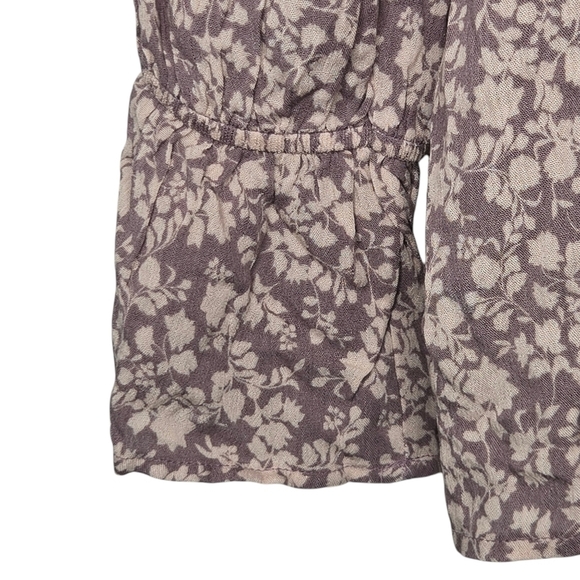 Gee Gee Womens Maeve Pink Floral Off Shoulder Tiered Bell Sleeve Blouse Size 1XL - Picture 3 of 6